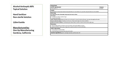 One Up Hand Sanitizer 120ml Full Label (One Up 120ml)